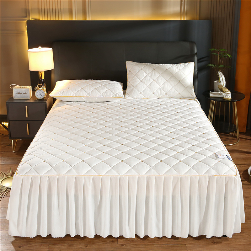 High Quality Cotton Bed Skirts Modern Bed Skirt Cover Set Bedding