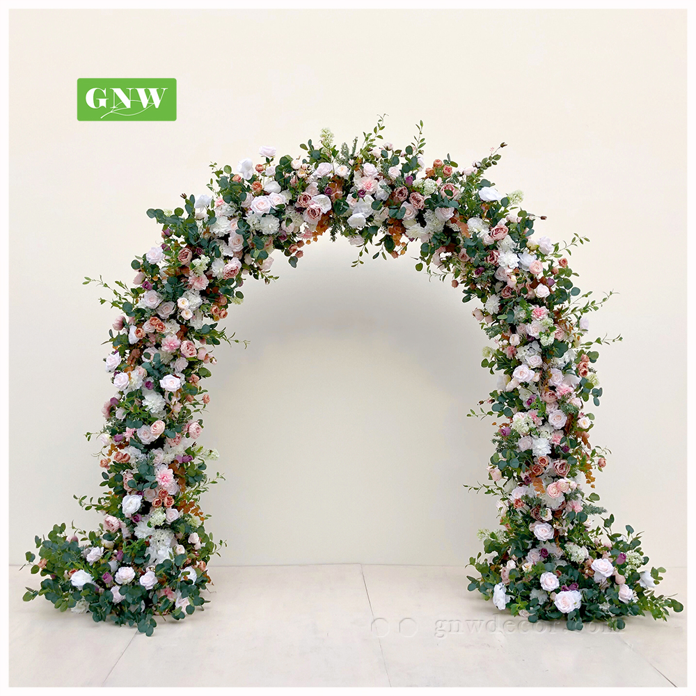 Decoration pink Ivory Arrangement Supplies Artificial Rose Foliage Flower Stage Events Wedding Entrance Gate