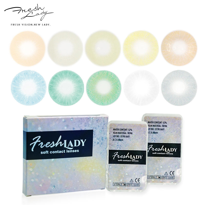 Модная косметика для глаз от Fresh Lady на заказ, 13 цветов, торговая марка, цветные контактные линзы оптом