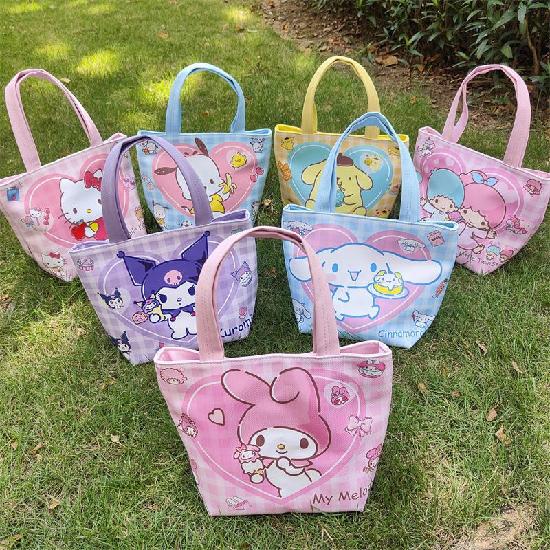 Аниме Kuromi KT Cat Keroppi мультяшный Портативный Ланч-бокс сумка Bento сумка Kawaii с рисунком кукол большой емкости сумка для хранения