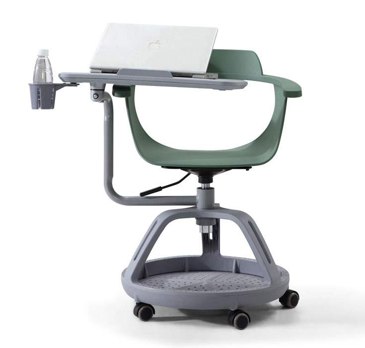 Greenfield Furniture Modern school Furniture Training Chair With Tablet And Book Basket To Storage 19-32