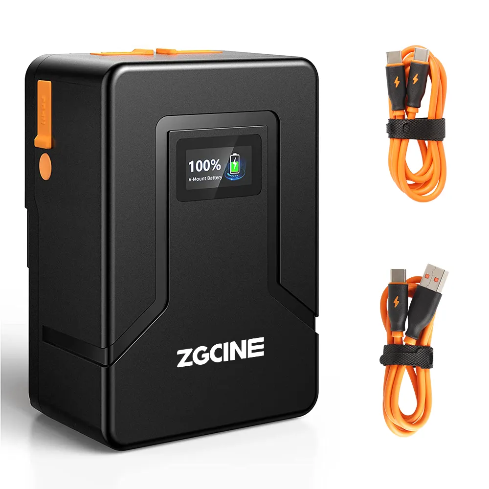 ZGCINE portable V-mount Battery 99wh 14.8V vmount batteries for Video Studio LED Light fast charging V lock camera battery