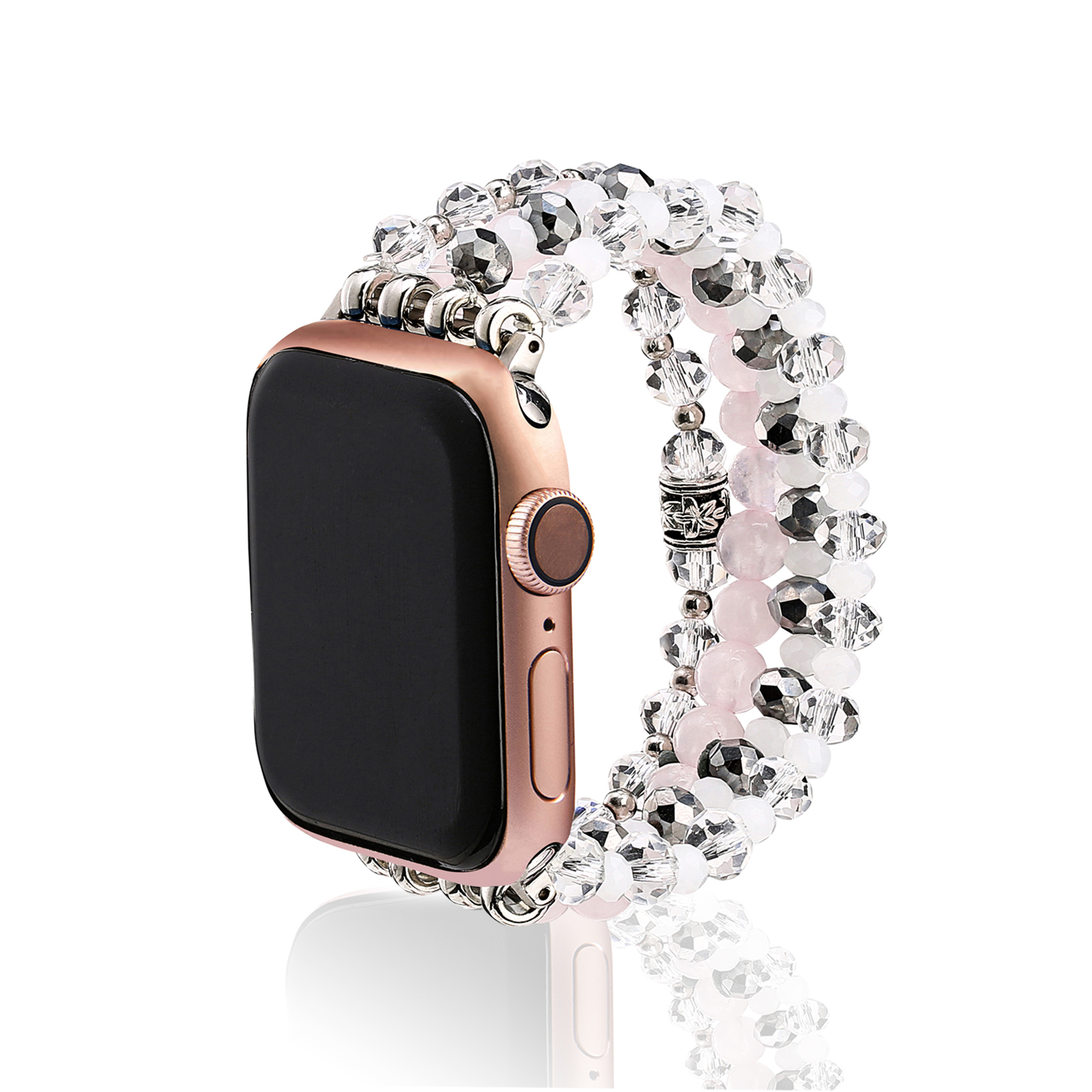 Браслет с бусинами для Apple Watch Band Series 7/SE/6/5/4/3/2/1, женский модный ремешок для часов, совместимый с Iwatch