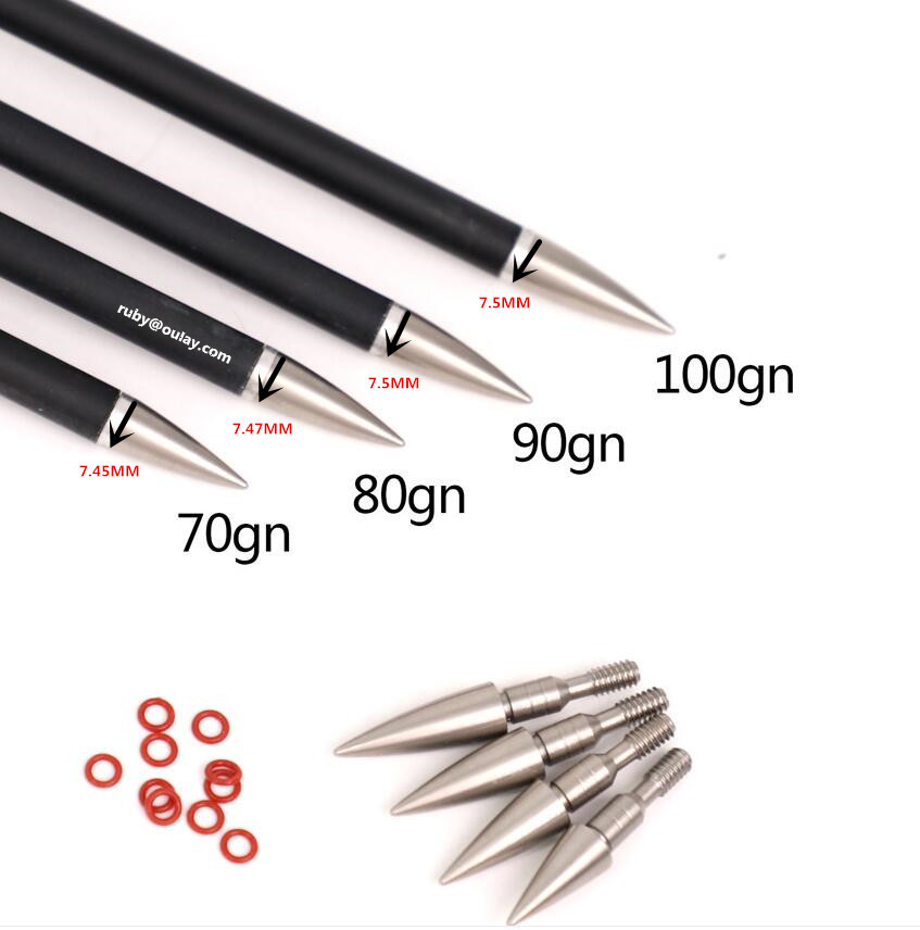 Stainless Steel Screwed Tips Tapered Target Points 70 ~100GR