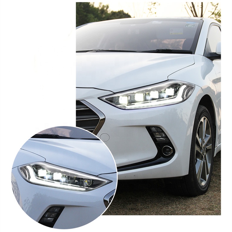 HCmotion Factory 6th Gen Avante Animation DRL Headlamp 4 LED Lens 2016 2017 2018 Headlights For Hyundai Elantra