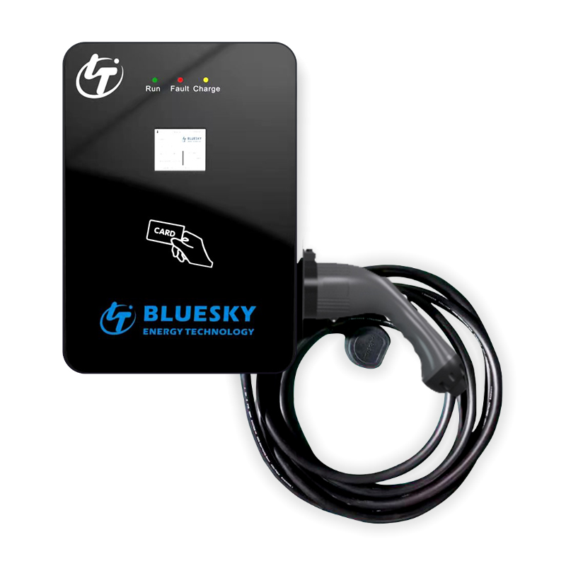 BLUESKY 7 кВт AC EV зарядное устройство SAE J1772 тип 1 2,4 экран OCPP 1.6J Wallbox evse новая энергетическая Автомобильная зарядная станция Коммерческая
