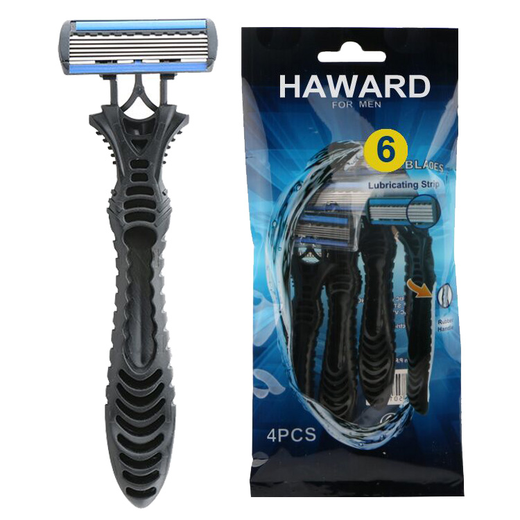 D623L Shavette six blade mens shaving razor blades with stainless steel blade razor