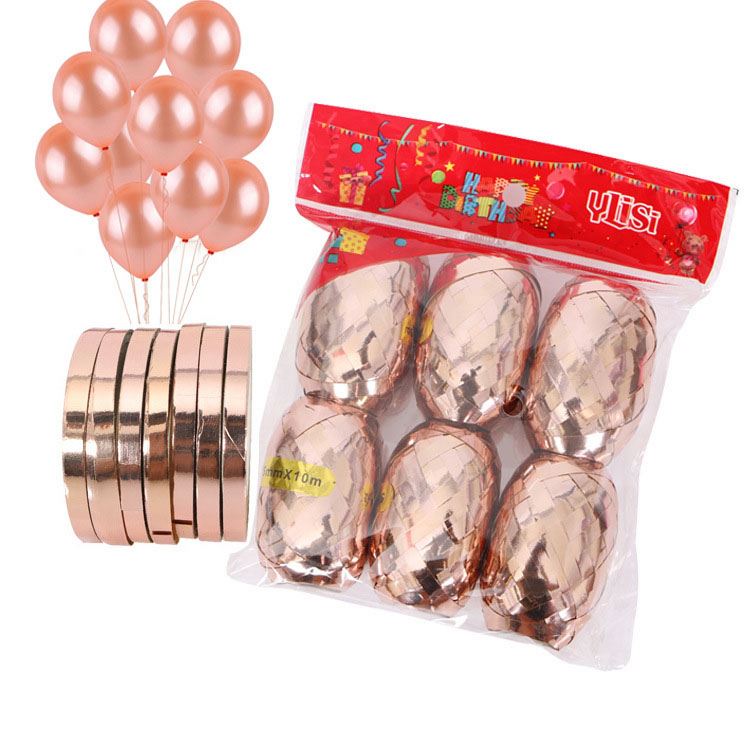 No. 1 10m rose gold ribbon with balloon ribbon for birthday party and wedding decoration