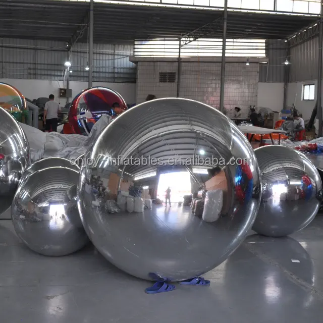 Двухслойные Светоотражающие гигантские Большие зеркальные надувные шары из ПВХ, украшение для мероприятий, гигантский надувной зеркальный шар