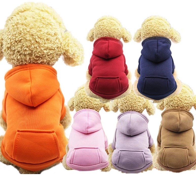 Factory wholesale casual sports hoodie with pocket hat customized small medium dog cat clothes jacket