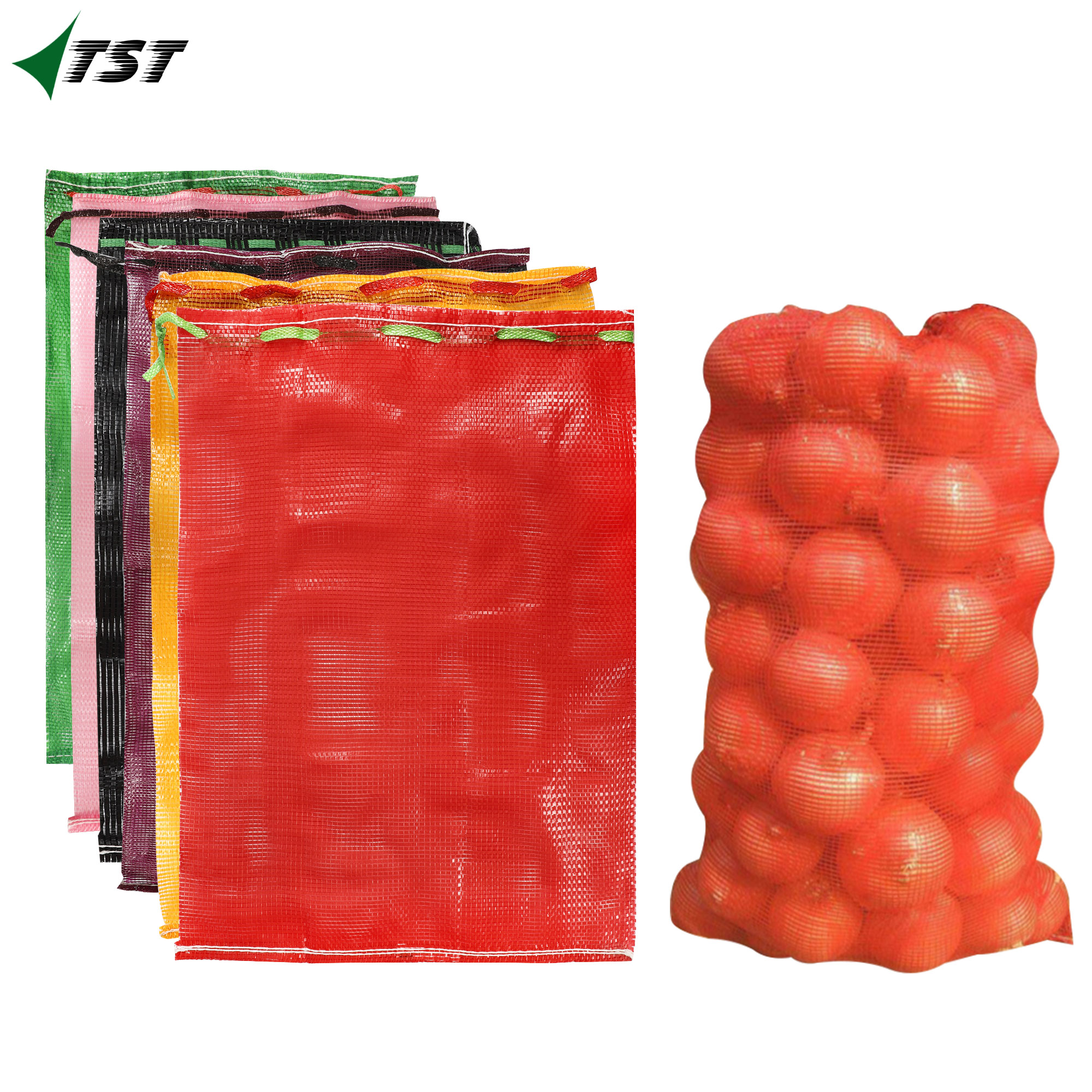 Yellow Color potato mesh bag,pp tubular mesh bag/ pp circular mesh bag