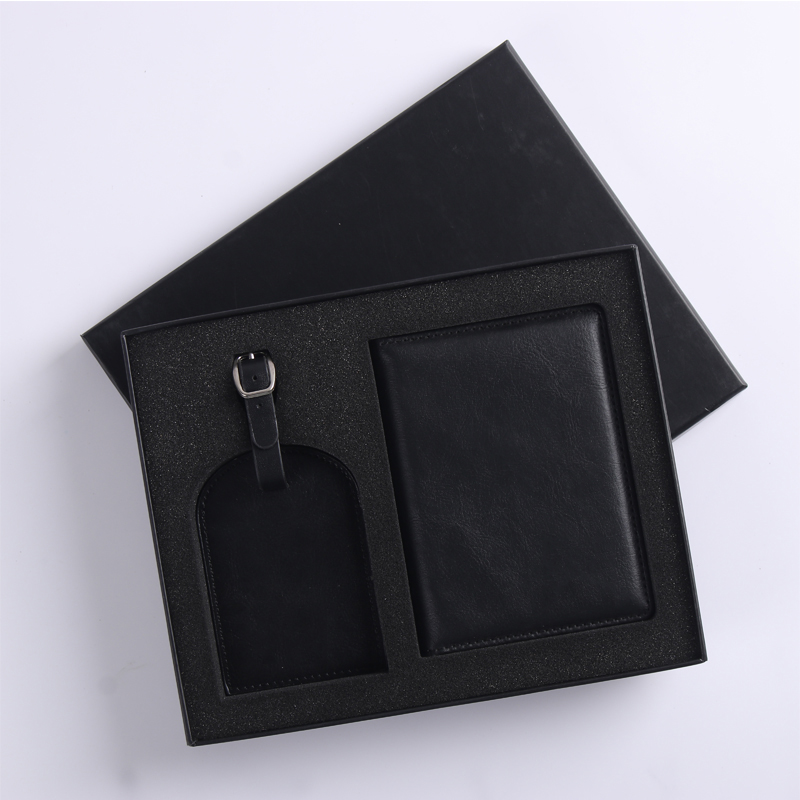 Personalized PU Leather passport cover and Luggage Tag Set passport holder wallet