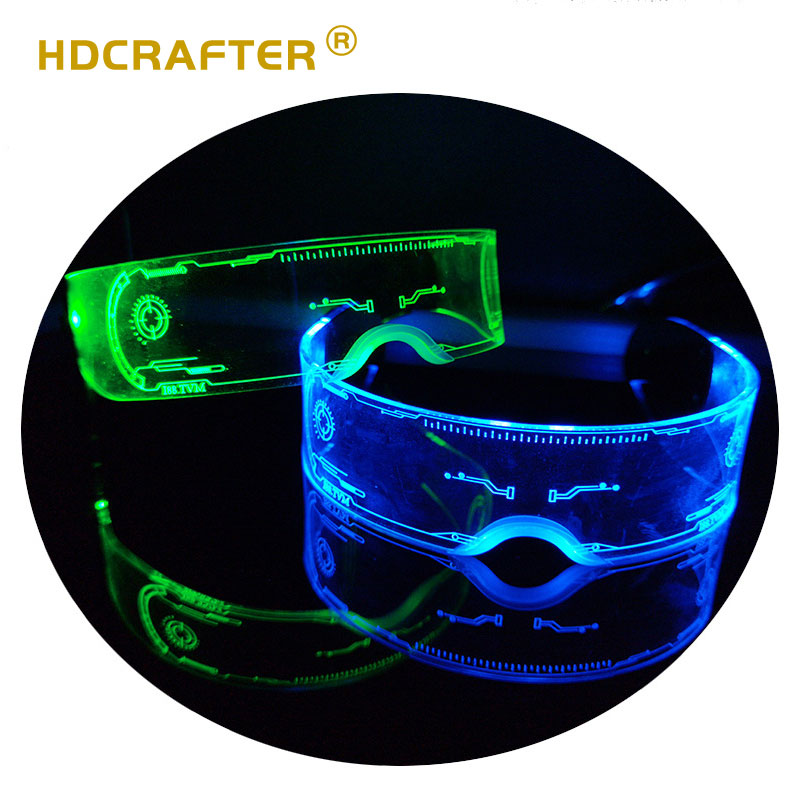 HDCRAFTER 2021 новые модные светодиодные очки в стиле киберпанк, цветные светящиеся очки для вечеринки, креативные технологии, футуристические светодиодные светящиеся очки