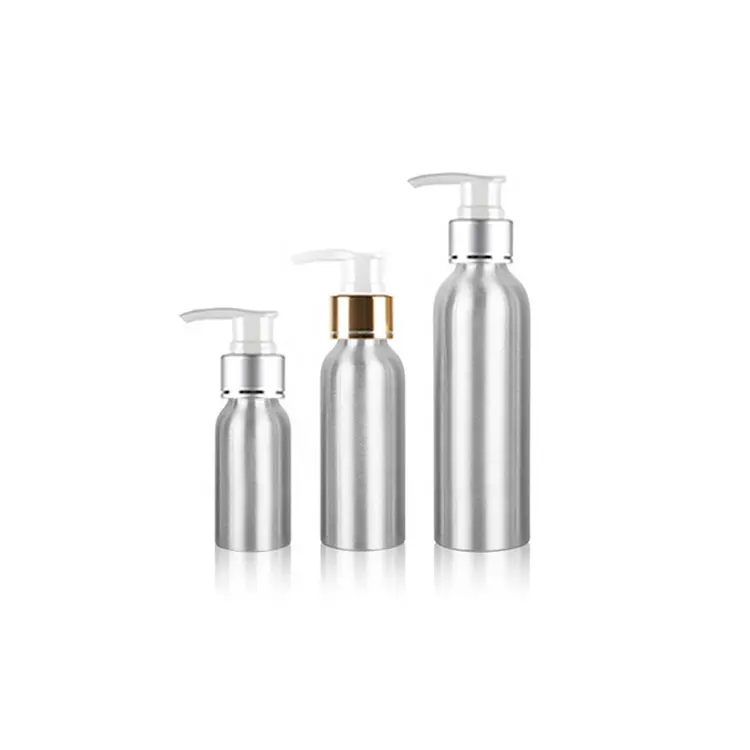 Custom 50ml 100ml 250ml Fragrance Essential Oil Cream Lotion Aluminium bottle for Cosmetics