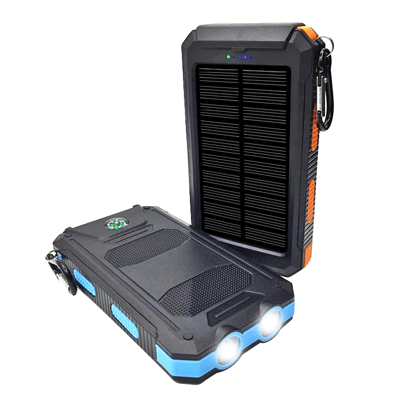 Изготовленный На Заказ наружный 20000mah Водонепроницаемый Солнечный внешний аккумулятор портативный мобильный телефон солнечные зарядные устройства Внешний аккумулятор кемпинг солнечное зарядное устройство для телефона