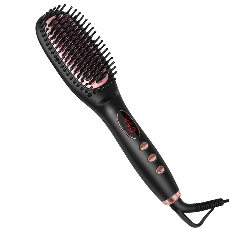Fast Heat Ceramic Ionic Electric Hair Straightener Brush