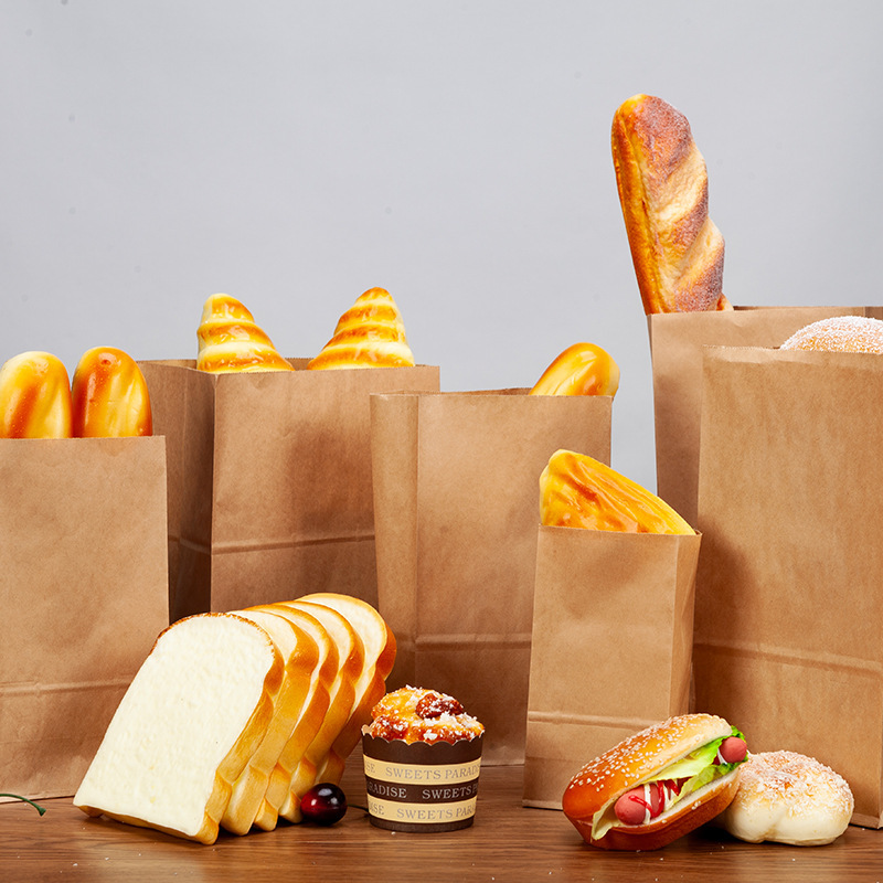Custom paper bags with your own logo food kraft paper bags for food takeaway