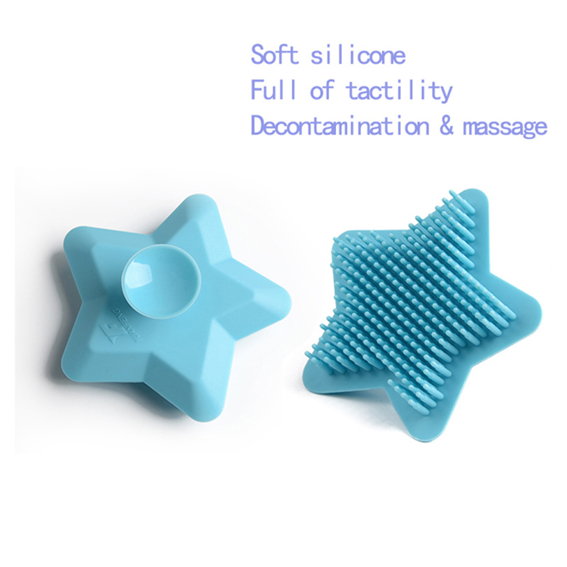 2021 Hot Selling Silicone Soft Bath Brush For Baby Food Grade Silicone Star Shape Brush