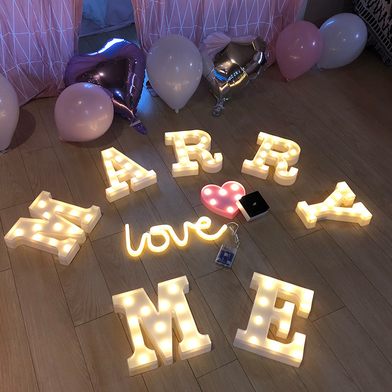 INS photo props, letter LED, night lights, Christmas, New Year, creative birthday wedding room decoration