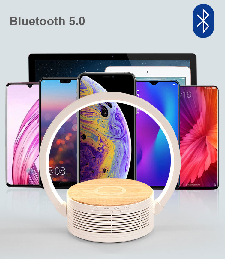 CAROLX Многофункциональный 3 в 1 Bluetooth динамик светодиодный ночник с беспроводной зарядкой QI