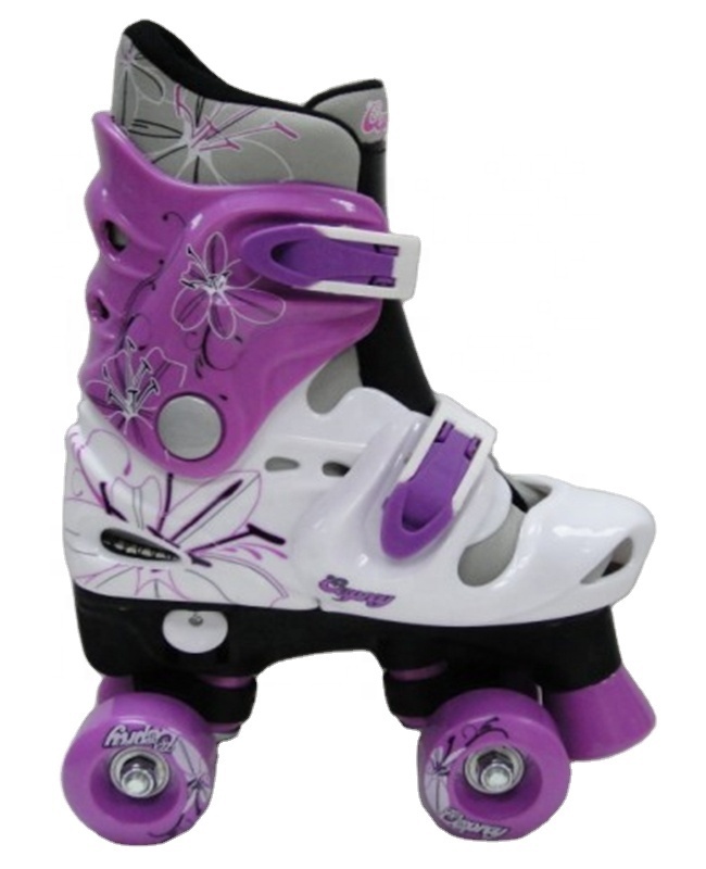 Adjustable Hard Boot Inline Quad Roller Skates for Kid