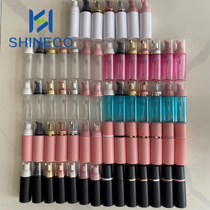 SHINECO Factory Pink And Clear Cover Foam Wash Extension Bottle For Lash Shampoo