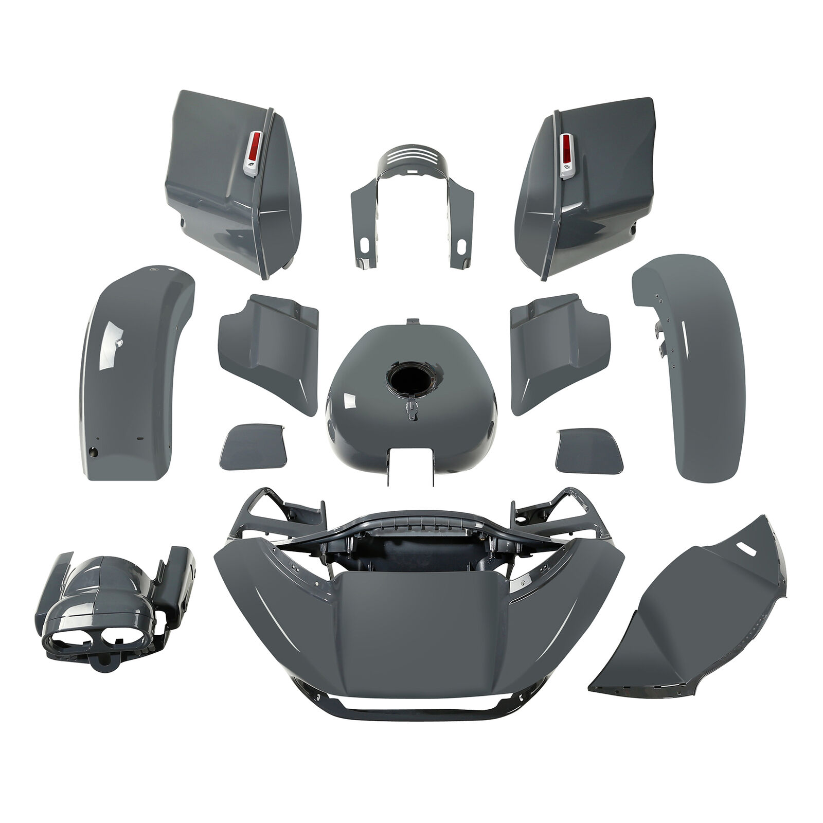HR3 90200001 обтекатели, комплект крыльев кузова для Harley CVO Road Glide 2018 Gunship Gray