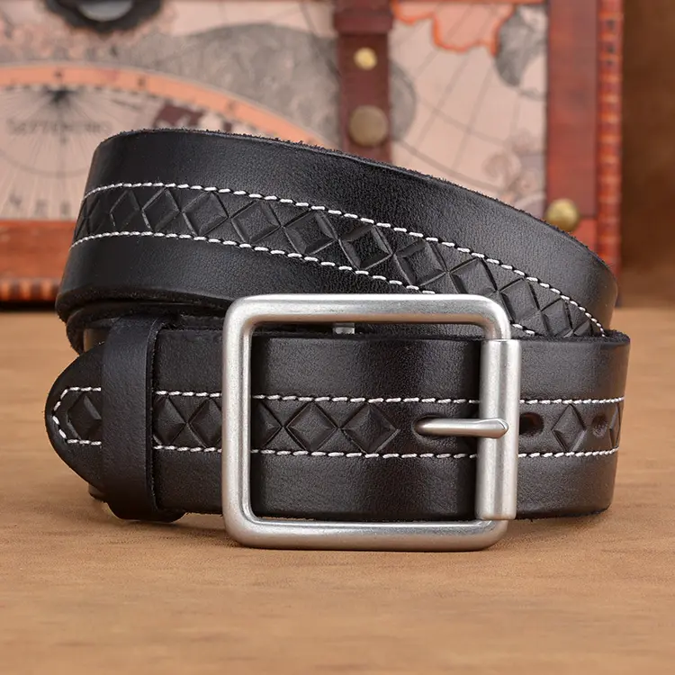Western Style Cowboy And Cowgirl Handmade Genuine Leather Belt For Men Jeans