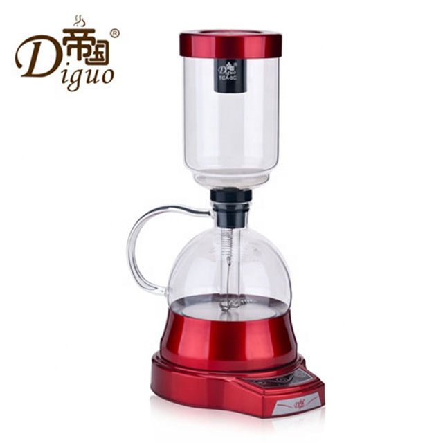 Diguo 110V/220V красный цвет цифровой электрический сенсорный экран стеклянная балансирующая сифонная кофеварка