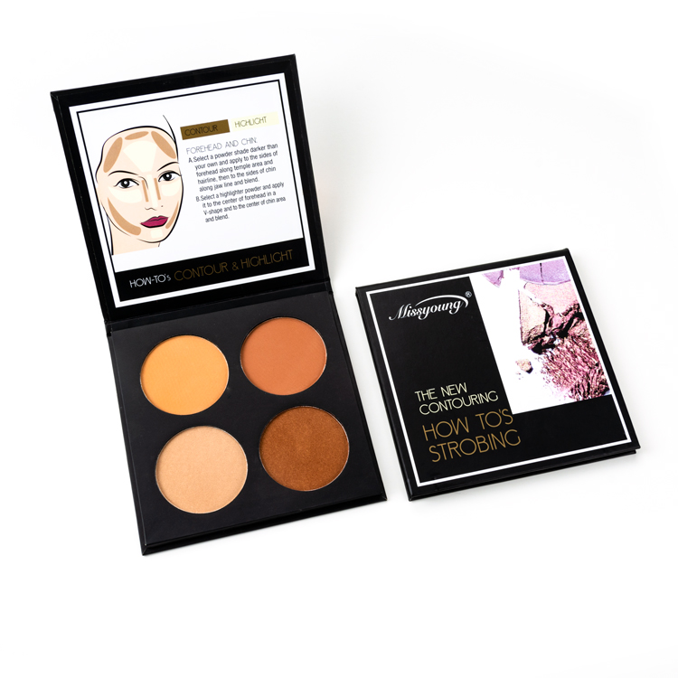 Custom logo palette 4 colors Contour Palette Bronzer Highlight Make Up Palette