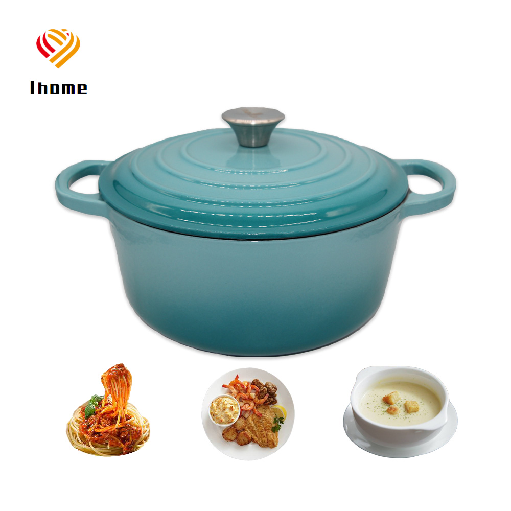 Ihome разноцветной эмалью чугунная посуда чугун 5 QT голландская печь кастрюля с крышкой