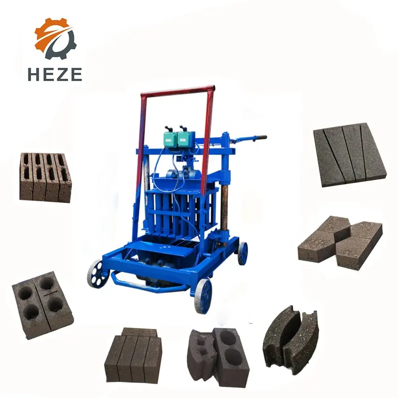 Mobile Egg Layer Small Manual Movable Diesel Hollow Concrete Cement Brick Laying Block Making Machine In Jamaica For Sale