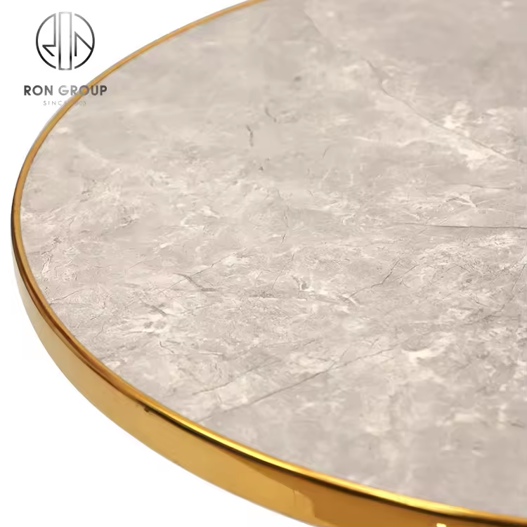 Wholesale Dining table Restaurant Stainless Steel Round Dining Table Hotel Cafe Furniture Table Top