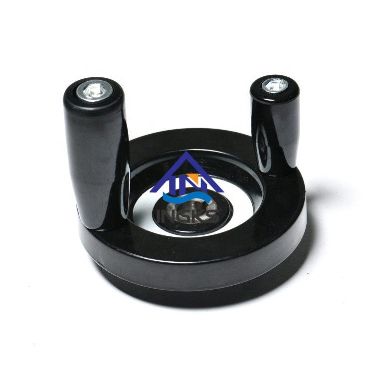 8mm Mounting Hole Double Foldable Handle Rotating Bakelite Handwheel For Machine Tool