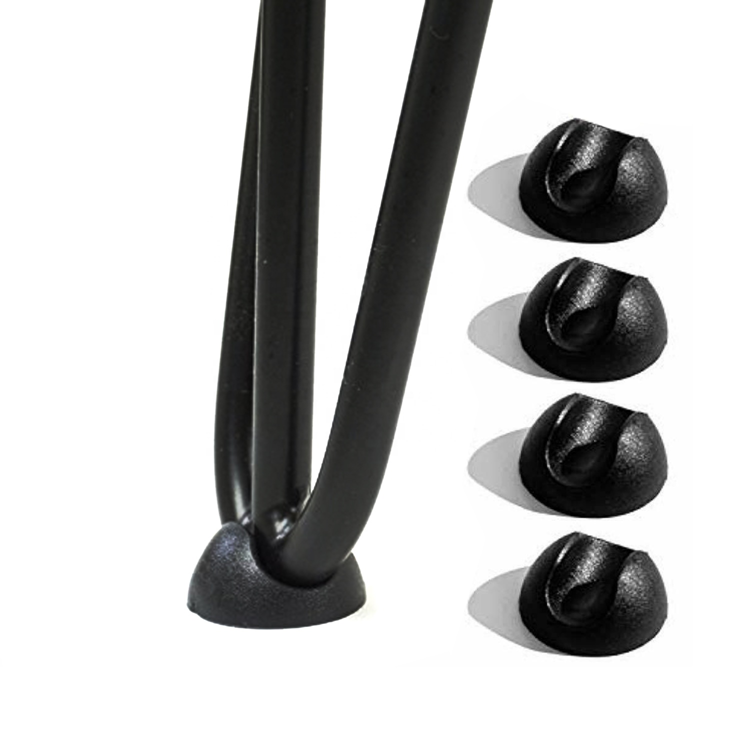 Floor Protector Factory Price Plastic Piece For Hairpin Leg Rubber Protector 3/8 and 1/2 Furniture Leg Black Rubber Floor Covers