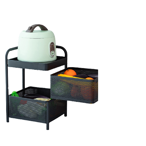 Kitchen vegetable shelf multi floor floor square rotatable vegetable basket fruit storage basket household goods