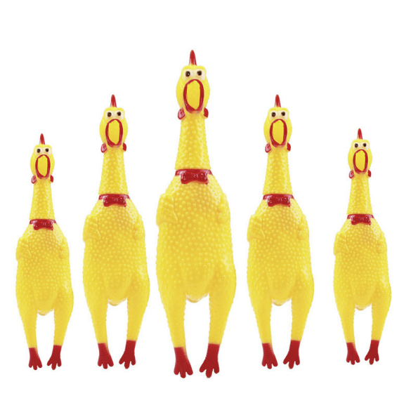 Funny Cute Cartoon Rubber Screaming Chicken Big / Puppy Interactive Chewing Dog Toy Cleaning Teeth Sm ll Pet Squeaker Toys