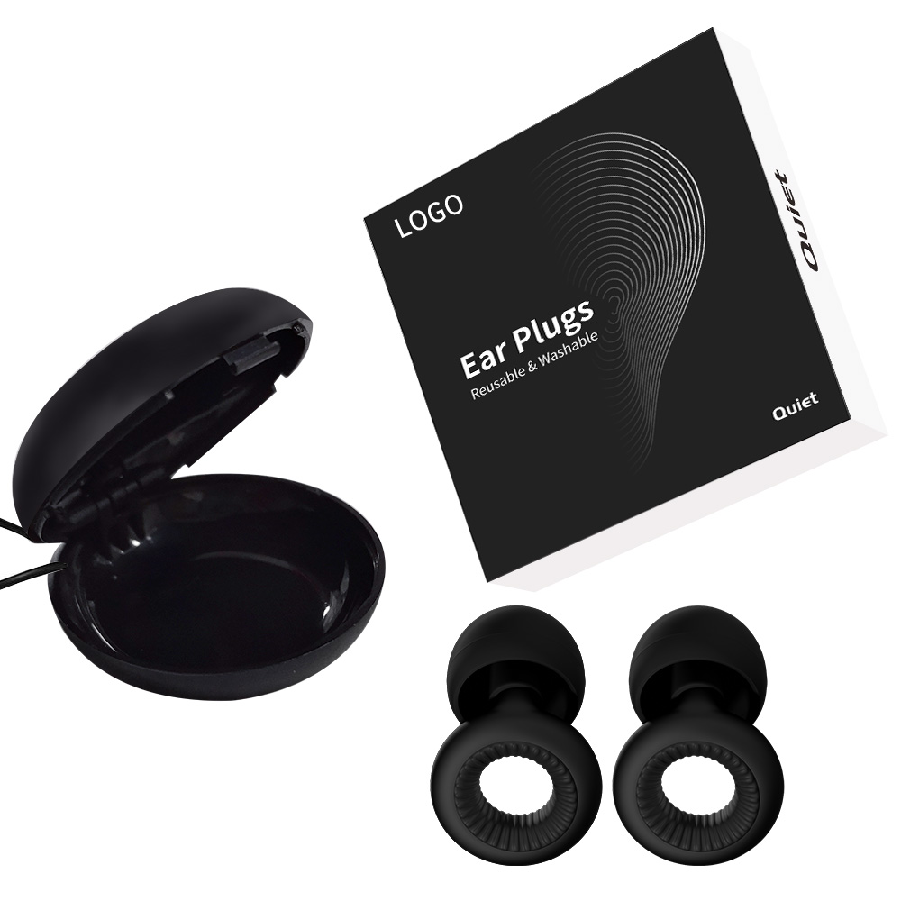 Custom logo Soundproof soft silicone Reusable ear plugs Airplane Acoustic Sound insulation swimming sleep earplugs for concerts