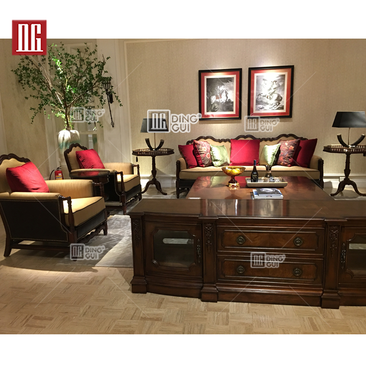 Luxury furniture high-end hotel lobby luxury leather sofa set