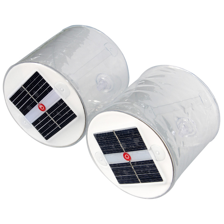 Portable 4 color waterproof inflatable solar LED camping light