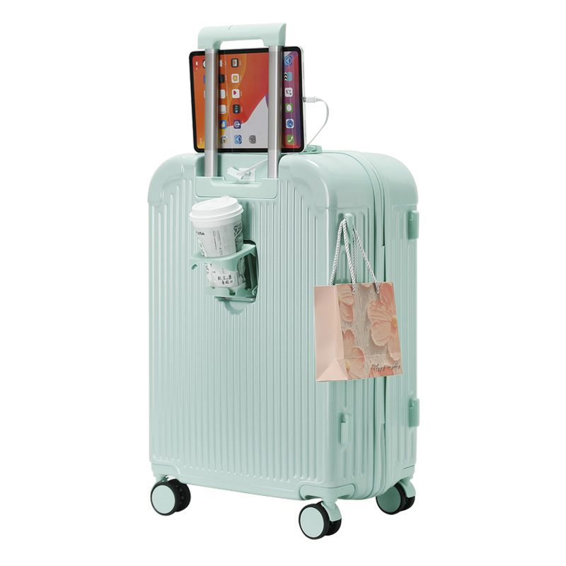 Smart Design Valigia Trolley Luggage With Cup Holder Travel Tow Trolley Bag Suitcase Replacement Wheels