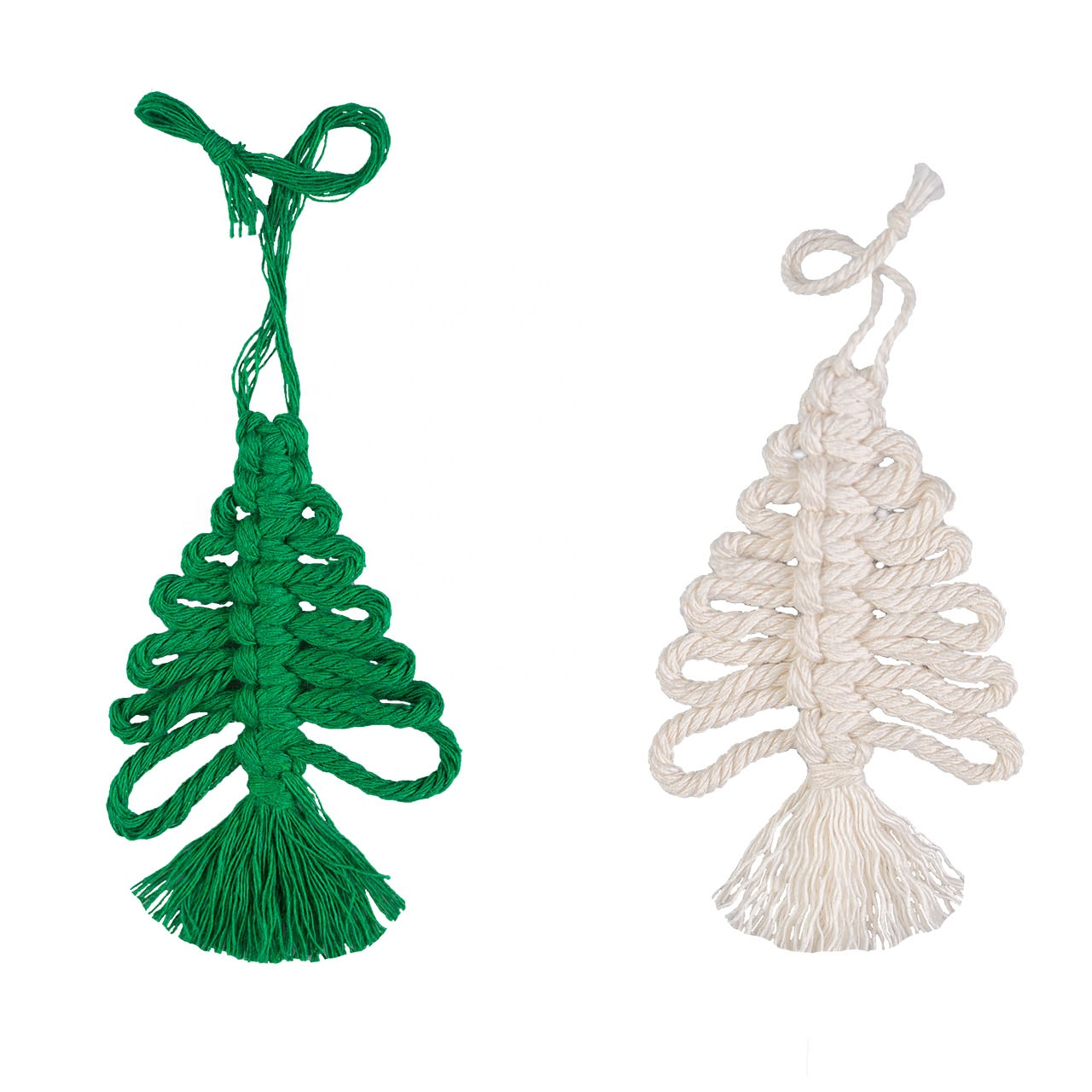 HANDMADE MINI MACRAME CHRISTMAS ORNAMENT HANGING TREE FOR HOME DECORATION OR CELEBRATION DECORATION