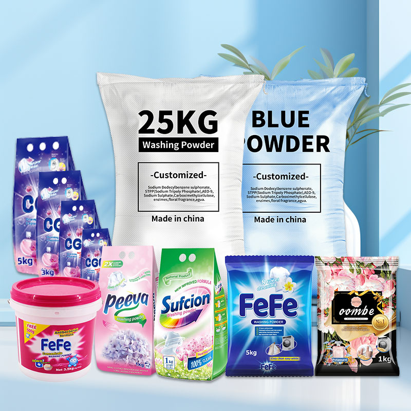 Factory Price 30g-25kg High Foam Semil Finished Home Cleaning Products Washing Detergent Powder
