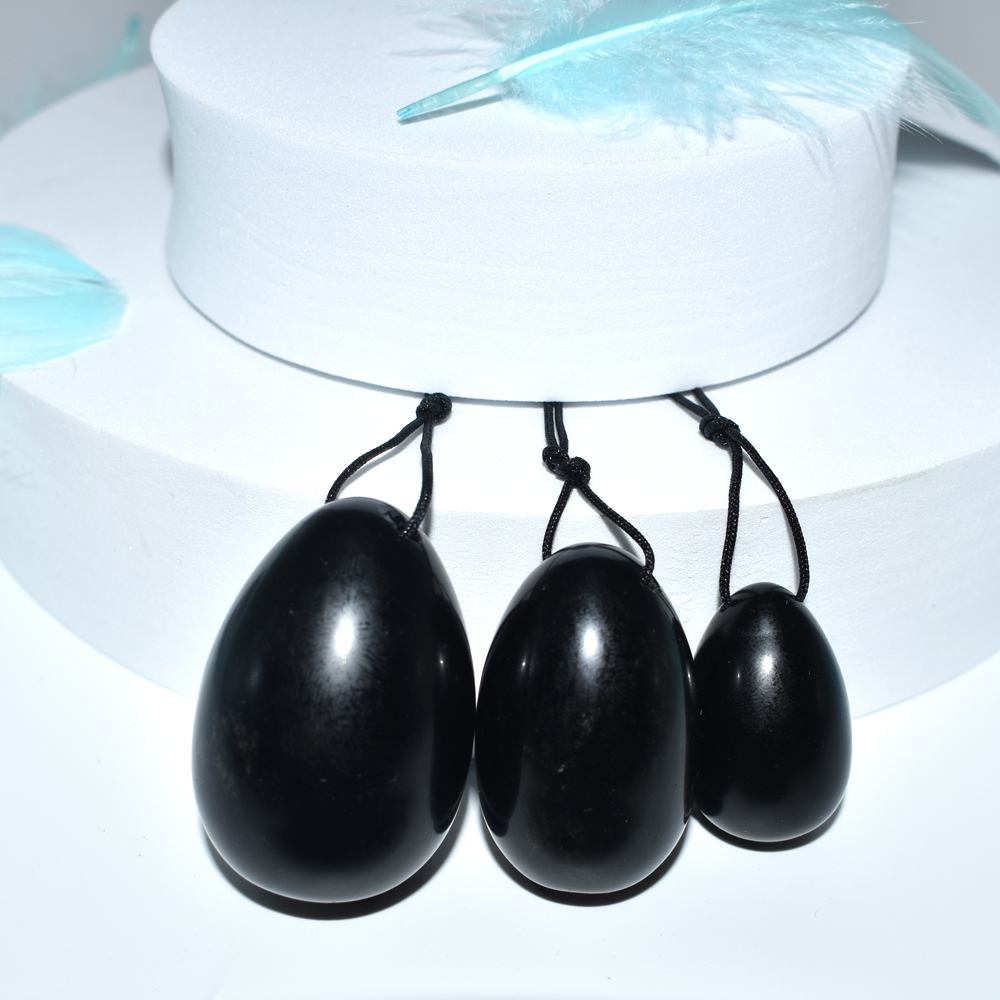 Hot selling jade egg drilled 100% jade beauty egg black jade stone yoni egg