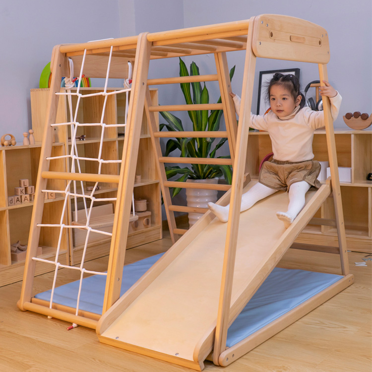SUNRISE KIDS Cheap Factory Price wooden kids climbing play gym toy rope ladder for