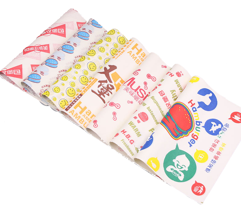 White kraft paper custom logo greaseproof pallet baking food chicken packing paper