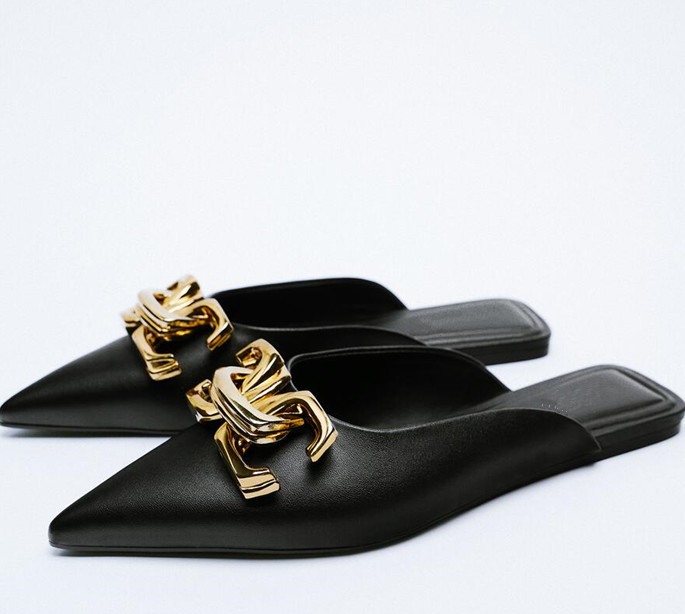 2021 thermal Summer Ballet Flats Massage Pu Slippers Tpr Outsole Flat Fashion Trend Shoes