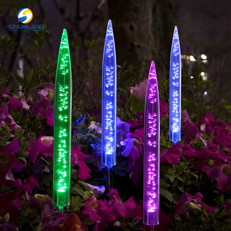 Уличное украшение для сада, RGB, акриловая пузырьковая палочка, солнечный пузырьковый светильник, светодиодные светильники для газона для двора
