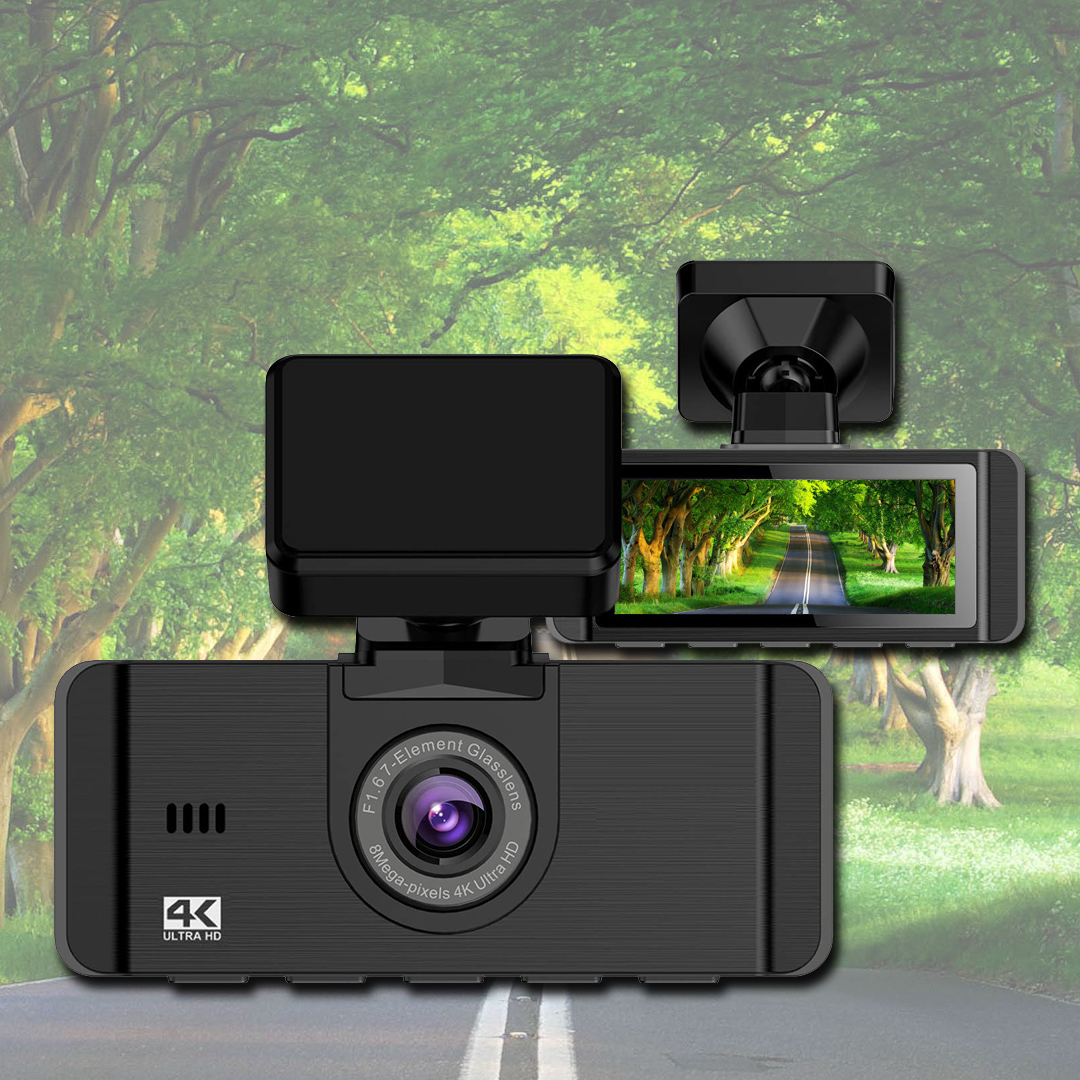 3840 x 2160P Parking Monitor 3 Inch Lcd Night Vision 4K Dash Cam Front And Rear Wifi Gps Car Camera Dash Cam Dual
