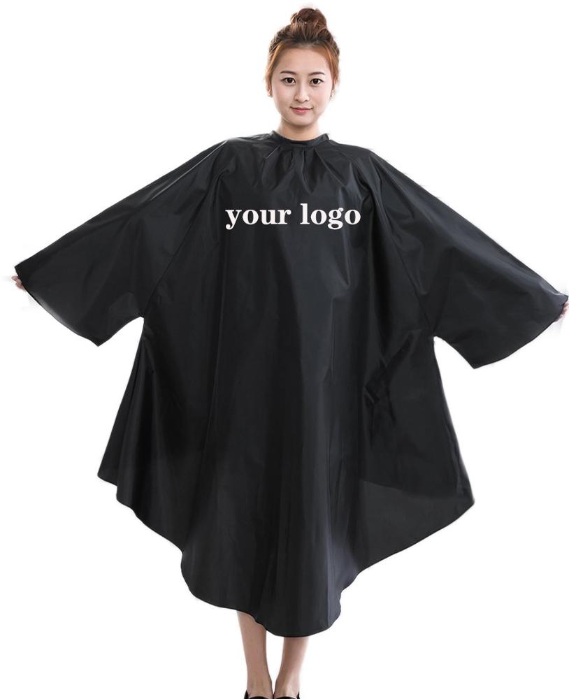 wholesale black long sleeves print custom barber hairdresser hair cutting cape